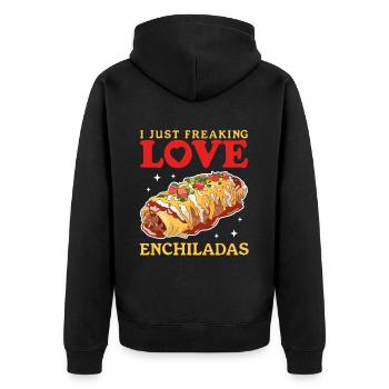 Enchilada Food Lover Enchiladas Gift - Unisex Premium Organic Zip Hoodie - black - Back - Nico (187cm)
