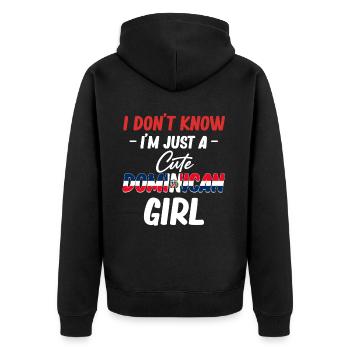 I don't know that I'm just a sweet - Unisex Premium Organic Zip Hoodie - black - Back - Nico (187cm)