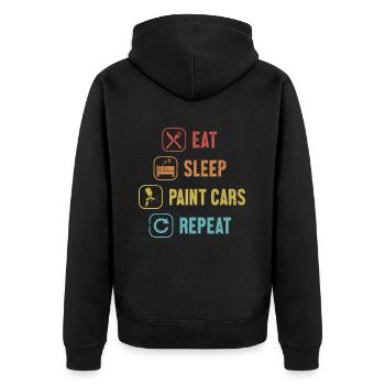 Manger Dormir Peinture Voitures Répétition Voiture Spray Automobile - Veste à capuche bio Premium Unisexe - noir - Dos - Nico (187cm)