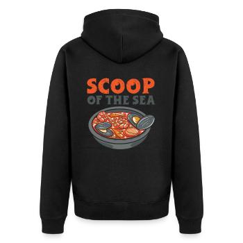 Cioppino Liebhaber Foodie Food Amerikanischer Meer - Unisex Premium Bio Zip Hoodie - Schwarz - Hinten - Nico (187cm)