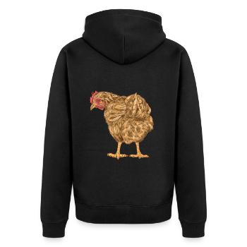 Poulet Volaille Volaille Ferme Oeufs d’oiseaux Bio - Veste à capuche bio Premium Unisexe - noir - Dos - Nico (187cm)