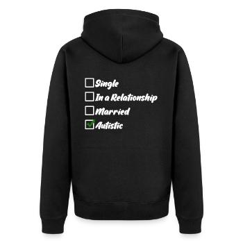 Blague Autiste Autisme Autiste - Veste à capuche bio Premium Unisexe - noir - Dos - Nico (187cm)