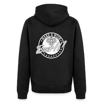 Brasserie Bière Joke Home Brewery - Veste à capuche bio Premium Unisexe - noir - Dos - Nico (187cm)