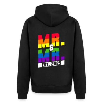 Mariage Gay Pride 2025 Mariage gay - Veste à capuche bio Premium Unisexe - noir - Dos - Nico (187cm)