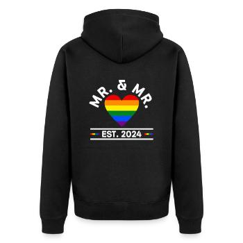 Mariage Gay Pride 2024 Mariage gay - Veste à capuche bio Premium Unisexe - noir - Dos - Nico (187cm)