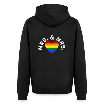 Gay Pride Hochzeit Lesben-Gay-Ehe - Unisex Premium Bio Zip Hoodie - Schwarz - Hinten - Nico (187cm)