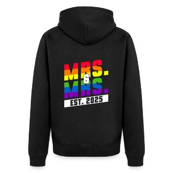 Gay Pride Lesbisch 2025 Hochzeit Homo-Ehe - Unisex Premium Bio Zip Hoodie - Schwarz - Hinten - Nico (187cm)