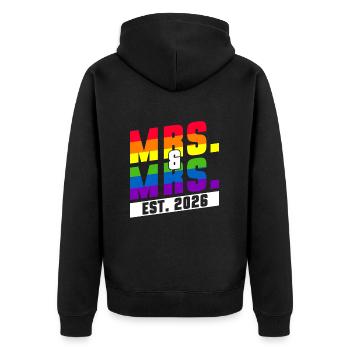 Mariage Gay Pride 2026 Mariage Gay Lesbien - Veste à capuche bio Premium Unisexe - noir - Dos - Nico (187cm)