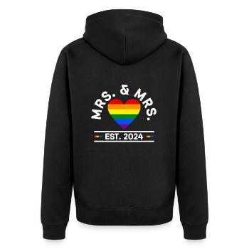 Gay Pride Wedding Lesbian 2024 Gay Marriage - Unisex Premium Organic Zip Hoodie - black - Back - Nico (187cm)