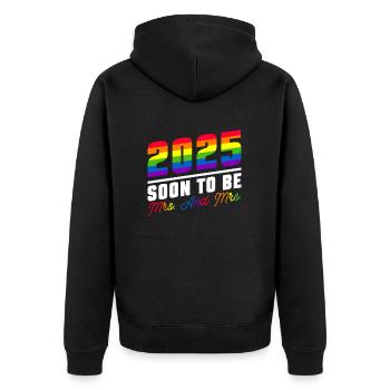Gay Pride Wedding 2025 Lesbische Homo-Ehe - Unisex Premium Bio Zip Hoodie - Schwarz - Hinten - Nico (187cm)