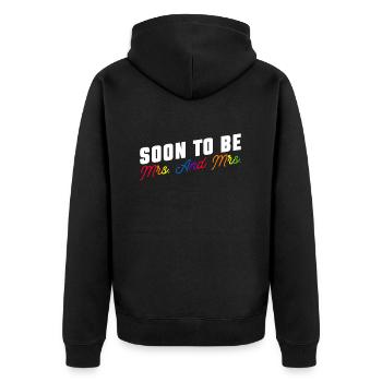 Gay Pride Hochzeit Lesben-Gay-Ehe - Unisex Premium Bio Zip Hoodie - Schwarz - Hinten - Nico (187cm)