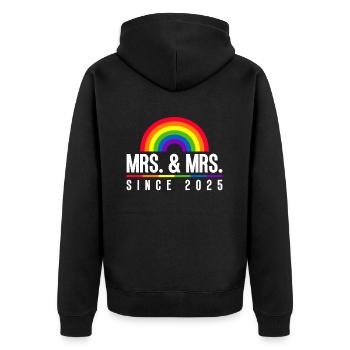 Gay Pride Hochzeit Lesbisch 2025 Homo-Ehe - Unisex Premium Bio Zip Hoodie - Schwarz - Hinten - Nico (187cm)