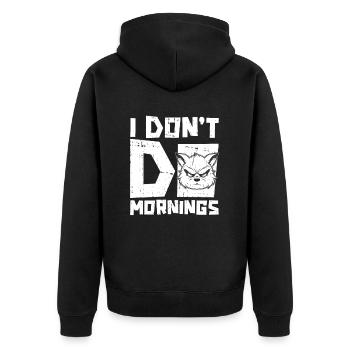 Panda roux Drôle Je ne fais pas de matins - Veste à capuche bio Premium Unisexe - noir - Dos - Nico (187cm)
