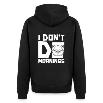 Panda roux Drôle Je ne fais pas de matins - Veste à capuche bio Premium Unisexe - noir - Dos - Nico (187cm)