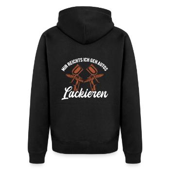 Mir reichts ich geh Lackieren Automotive Vehicle - Unisex Premium Bio Zip Hoodie - Schwarz - Hinten - Nico (187cm)