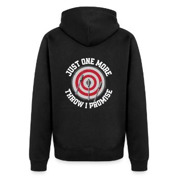 Axtwurf Axt Werfen Stolzer Axt Wurf Sportler - Unisex Premium Bio Zip Hoodie - Schwarz - Hinten - Nico (187cm)