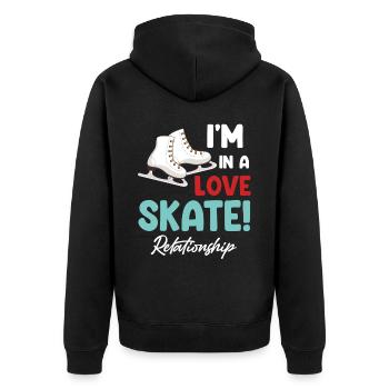 I'm In A Love Relationship - Unisex Premium Organic Zip Hoodie - black - Back - Nico (187cm)