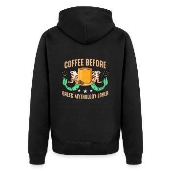 Mythologie grecque Amateur de café Mythe Amateur de café - Veste à capuche bio Premium Unisexe - noir - Dos - Nico (187cm)