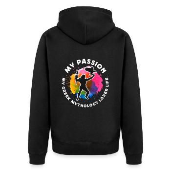 Greek Mythology Lover My Passion My Mythology God - Unisex Premium Bio Zip Hoodie - Schwarz - Hinten - Nico (187cm)