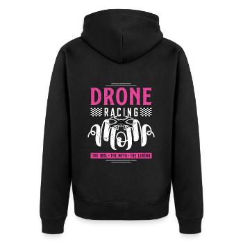 Drone Racing Lover Maman L’Idole La Machine De Course - Veste à capuche bio Premium Unisexe - noir - Dos - Nico (187cm)
