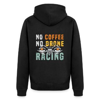 Amateur de course de drones Pas de café Pas d’amateur de café de drone - Veste à capuche bio Premium Unisexe - noir - Dos - Nico (187cm)