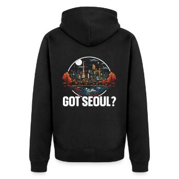 Seoul Südkorea Land Reisen Urlaub Koreanisch - Unisex Premium Bio Zip Hoodie - Schwarz - Hinten - Nico (187cm)