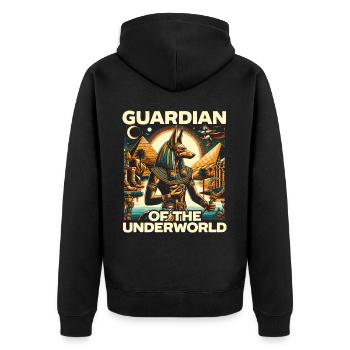 Anubis Egyptian Mythology Pyramid Ancient Egypt - Unisex Premium Organic Zip Hoodie - black - Back - Nico (187cm)