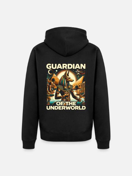 Anubis egyptisk mytologi pyramide Det gamle Egypten - Premium økologisk unisex-hættejakke - sort