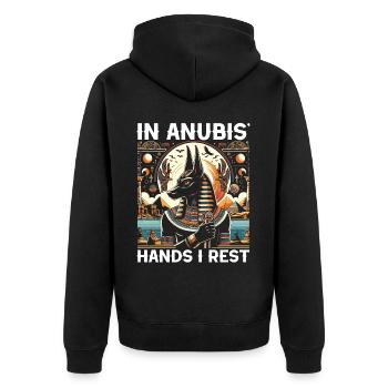 Anubis Egyptian Mythology Pyramid Ancient Egypt - Unisex Premium Organic Zip Hoodie - black - Back - Nico (187cm)