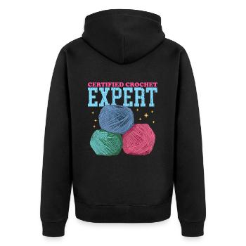 Crochet Expert Crochet Crochet Crochet Gift - Unisex Premium Organic Zip Hoodie - black - Back - Nico (187cm)