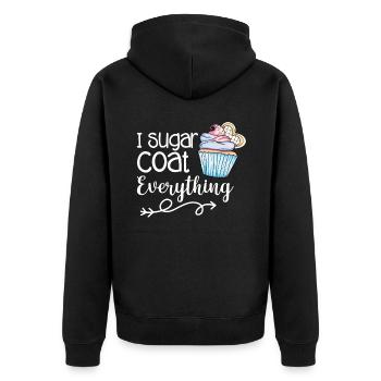 Cupcake Muffin Baking Gift - Unisex Premium Organic Zip Hoodie - black - Back - Nico (187cm)