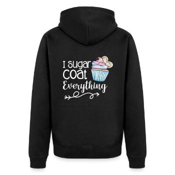 Cupcake - Unisex Premium Bio Zip Hoodie - Schwarz - Hinten - Nico (187cm)