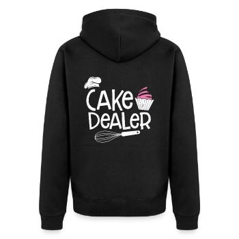 Cupcake - Unisex Premium Bio Zip Hoodie - Schwarz - Hinten - Nico (187cm)