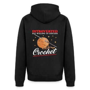 Crochet Crochet Crochet Crochet Gift - Unisex Premium Organic Zip Hoodie - black - Back - Nico (187cm)
