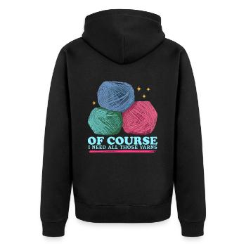Crochet Crochet | Crochet Crochet Gift - Unisex Premium Organic Zip Hoodie - black - Back - Nico (187cm)