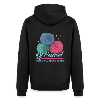 Crochet Crochet | Crochet Crochet Gift - Unisex Premium Organic Zip Hoodie - black - Back - Nico (187cm)