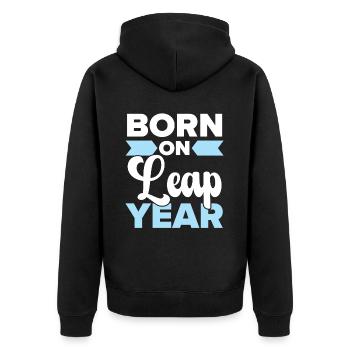Happy Birthday Schaltjahr 29. Februar Schalttag - Unisex Premium Bio Zip Hoodie - Schwarz - Hinten - Nico (187cm)