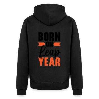 Happy Birthday Schaltjahr 29. Februar Schalttag - Unisex Premium Bio Zip Hoodie - Schwarz - Hinten - Nico (187cm)