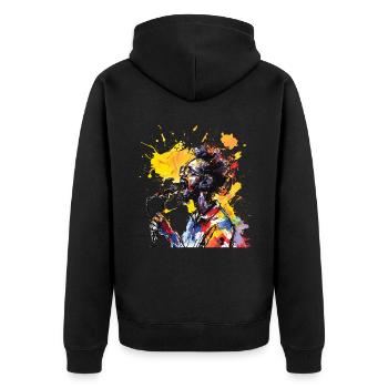 Poet Spoken Word Stand-Up Comedian - Unisex Premium Organic Zip Hoodie - black - Back - Nico (187cm)