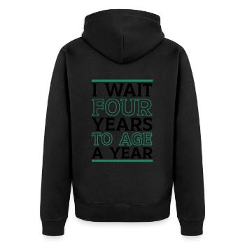 Happy Birthday Schaltjahr 29. Februar Schalttag - Unisex Premium Bio Zip Hoodie - Schwarz - Hinten - Nico (187cm)