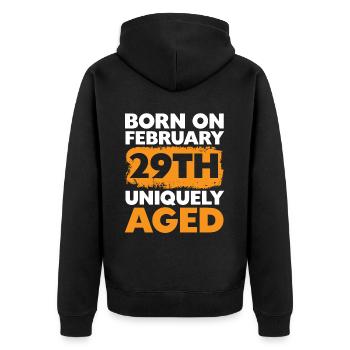 Happy Birthday Schaltjahr 29. Februar Schalttag - Unisex Premium Bio Zip Hoodie - Schwarz - Hinten - Nico (187cm)