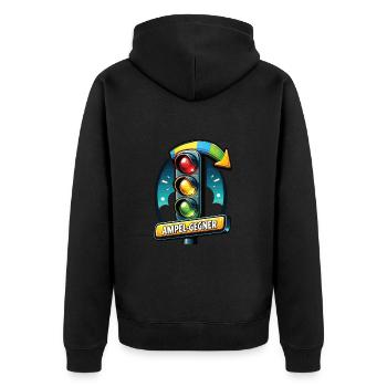 Political dissatisfaction with traffic light politics - Unisex Premium Organic Zip Hoodie - black - Back - Nico (187cm)