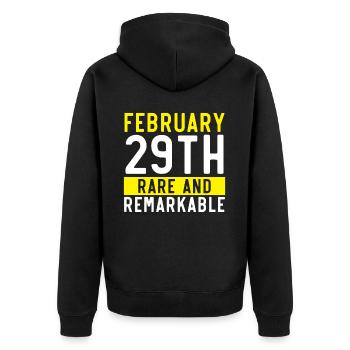 Happy Birthday Schaltjahr 29. Februar Schalttag - Unisex Premium Bio Zip Hoodie - Schwarz - Hinten - Nico (187cm)