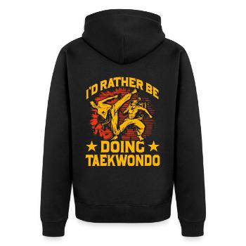 Je préférerais faire du taekwondo - Veste à capuche bio Premium Unisexe - noir - Dos - Nico (187cm)