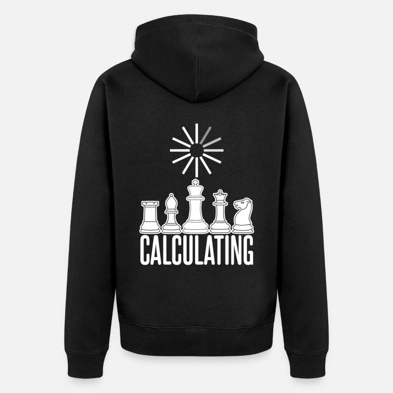 Chess Calculating Chess Board - Unisex Premium Bio Zip Hoodie - Schwarz