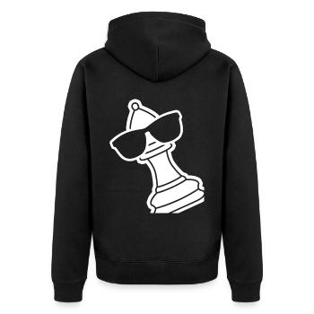 Chess Pieces Chess Board - Unisex Premium Bio Zip Hoodie - Schwarz - Hinten - Nico (187cm)