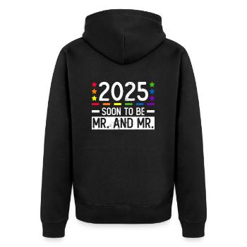 Mariage Gay Pride 2025 Mariage gay - Veste à capuche bio Premium Unisexe - noir - Dos - Nico (187cm)