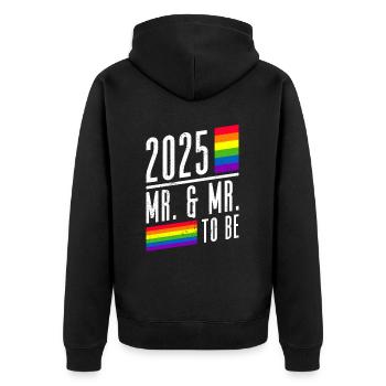 Mariage Gay Pride 2025 Mariage gay - Veste à capuche bio Premium Unisexe - noir - Dos - Nico (187cm)