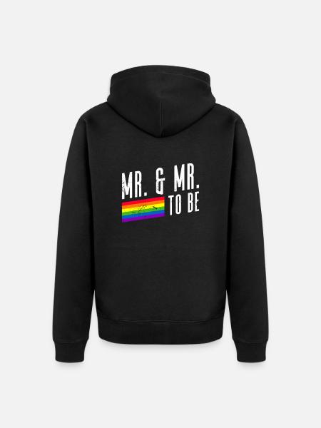 Gay Pride Hochzeit Homo-Ehe - Unisex Premium Bio Zip Hoodie - Schwarz