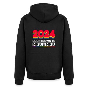 Mariage lesbien de la Gay Pride 2024 Mariage gay - Veste à capuche bio Premium Unisexe - noir - Dos - Nico (187cm)